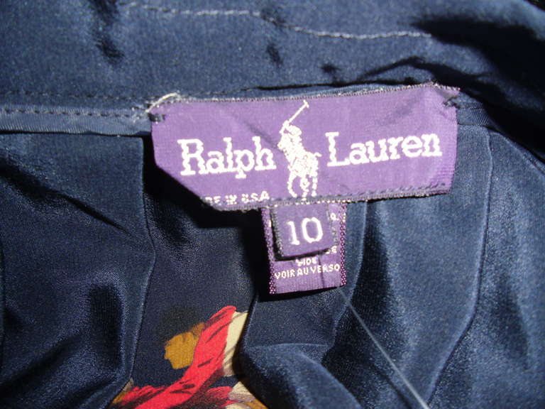 Ralph Lauren Vintage equestrian silk skirt ( polo) For Sale 2