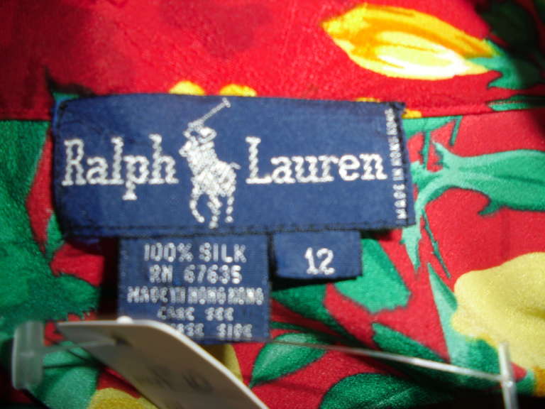 Women's Ralph Lauren Vintage floral silk skirt