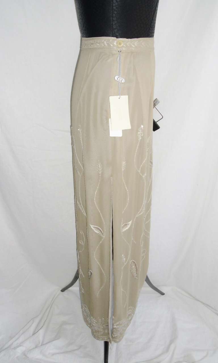 Giorgio Armani NWT long Embroidered and  Beaded Skirt For Sale 2