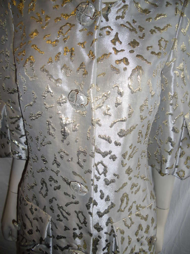 Women's Tuleh Gold  brocade Coat Dress
