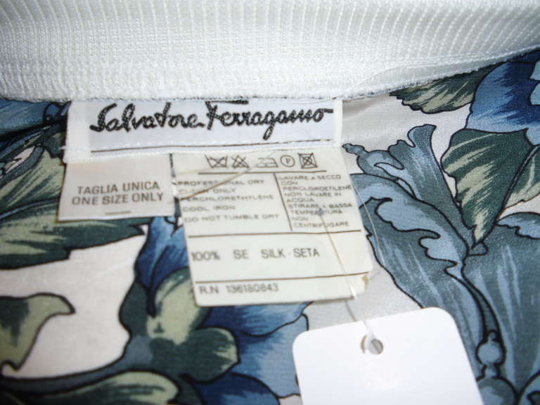 Women's Vintage Floral  silk blouse from Salvatore Ferragamo For Sale