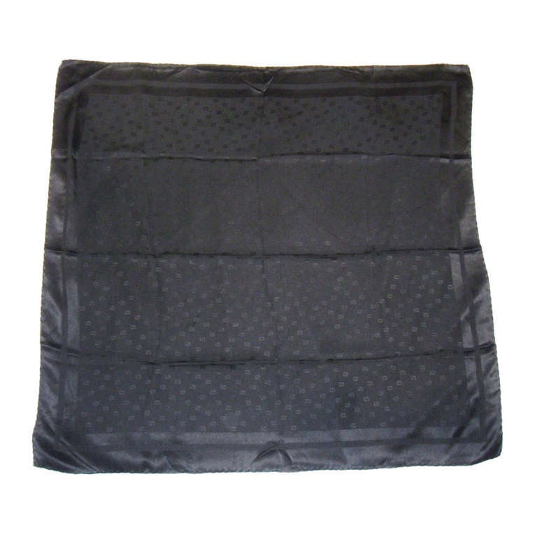Fendi Black logo square scarf