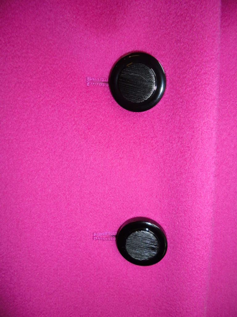Women's Yves Saint Laurent YSL statement pink black car coat For Sale