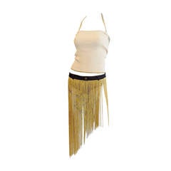 Dolce & Gabbana Metallic fringe  Burlesque skirt and top ensemble.