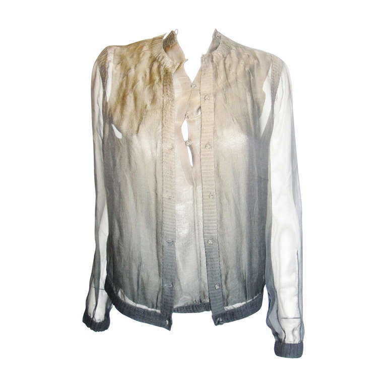 Ombre Silk Chiffon Ralph Rucci Chado Blouse Ensamble