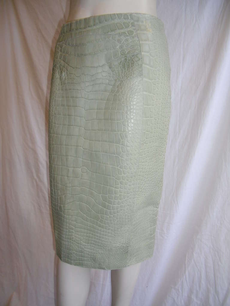 Chado Ralph Rucci Couture Alligator Skirt In New Condition In New York, NY