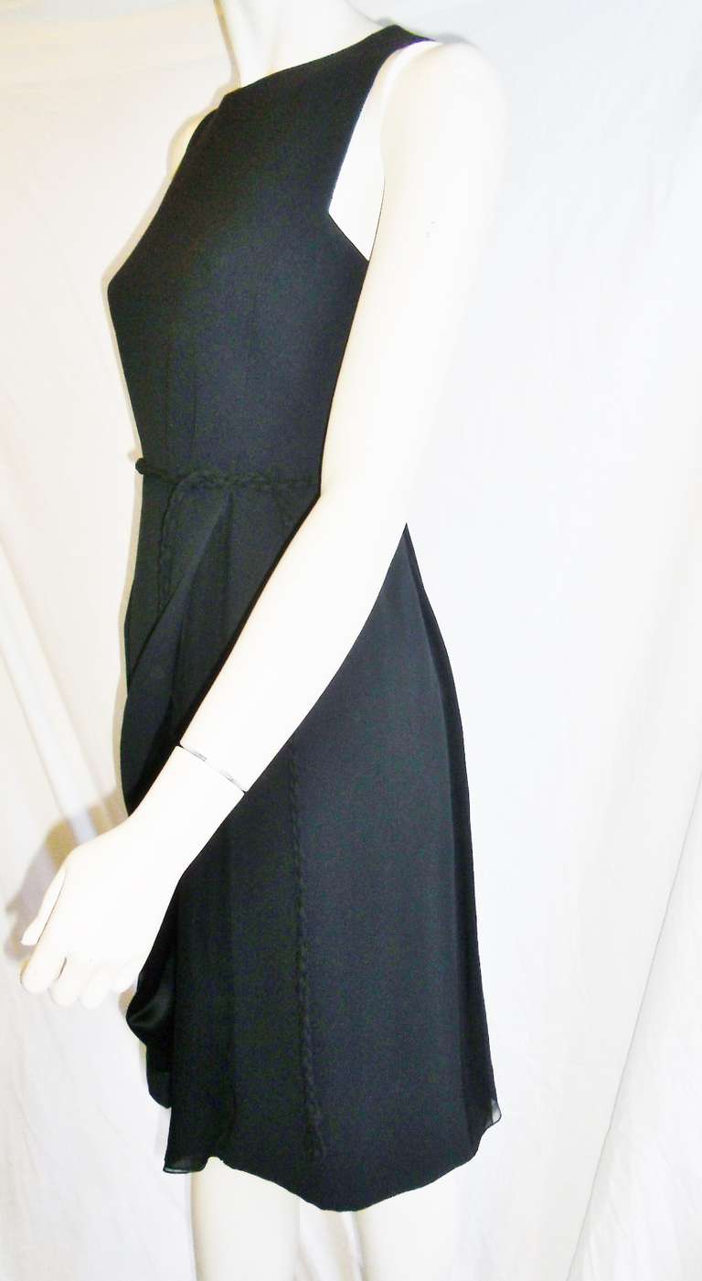 Ralph Rucci Black Silk Double wrap  Double the power Dress In Excellent Condition In New York, NY
