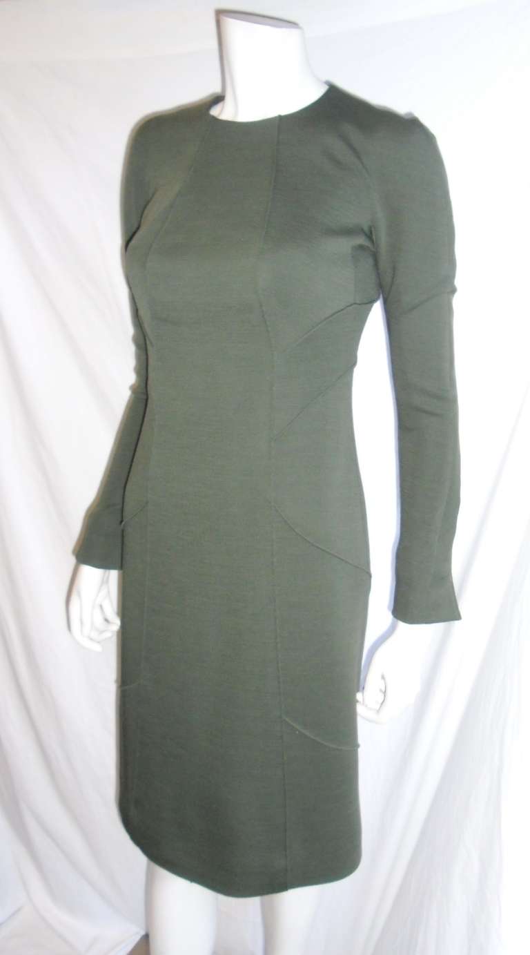 Women's Green pinched jersey dress Ralph Rucci  Chado For Sale
