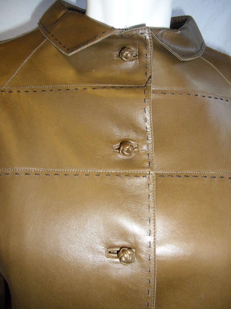 Chado Ralp Rucci  Gorgeous Leather  Cognac Jacket In Excellent Condition In New York, NY