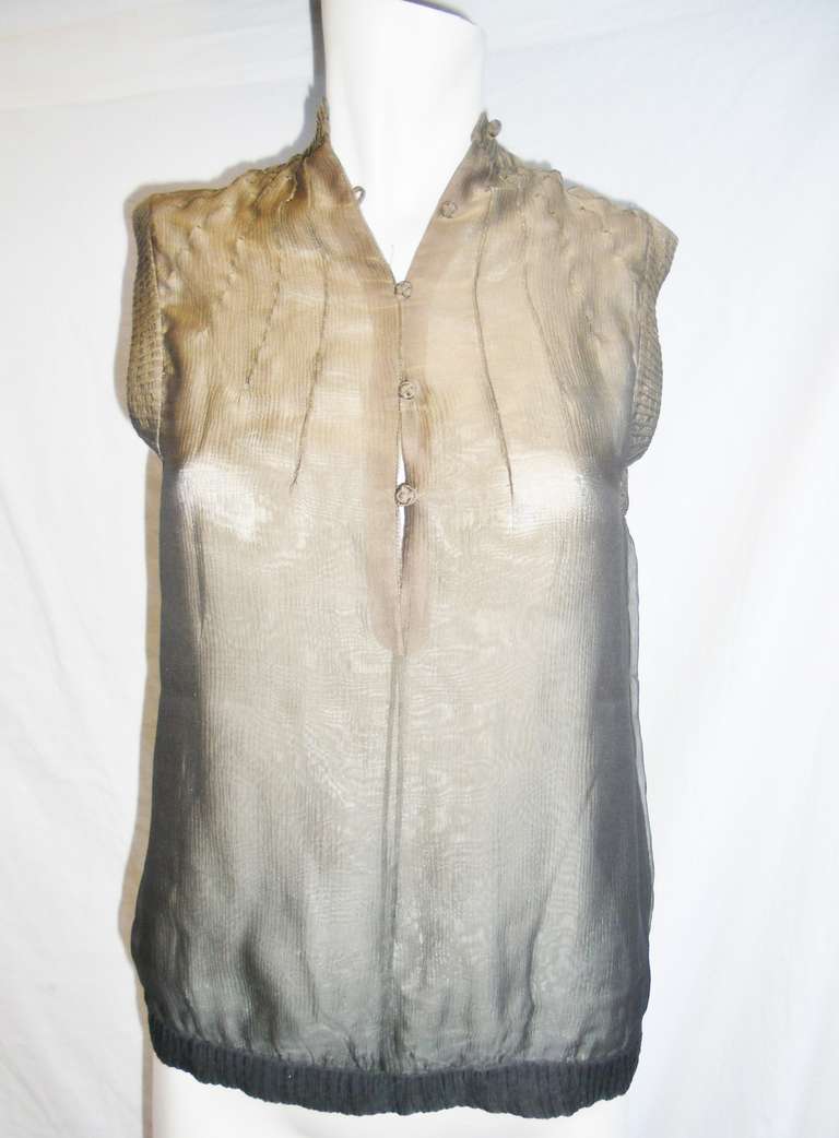 Ombre Silk Chiffon Ralph Rucci Chado Blouse Ensamble In Excellent Condition In New York, NY
