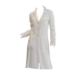 Chanel catwalk Vintage winter white  coat dress duster