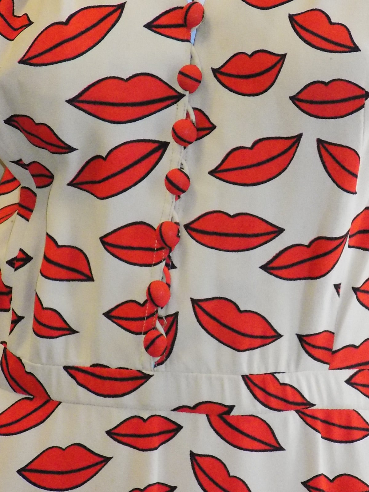 RARE Yves Saint Laurent 'Lips' print dress, circa 1971, Rive Gauche In Excellent Condition In New York, NY