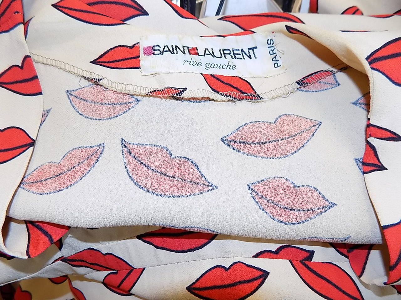 RARE Yves Saint Laurent 'Lips' print dress, circa 1971, Rive Gauche 3