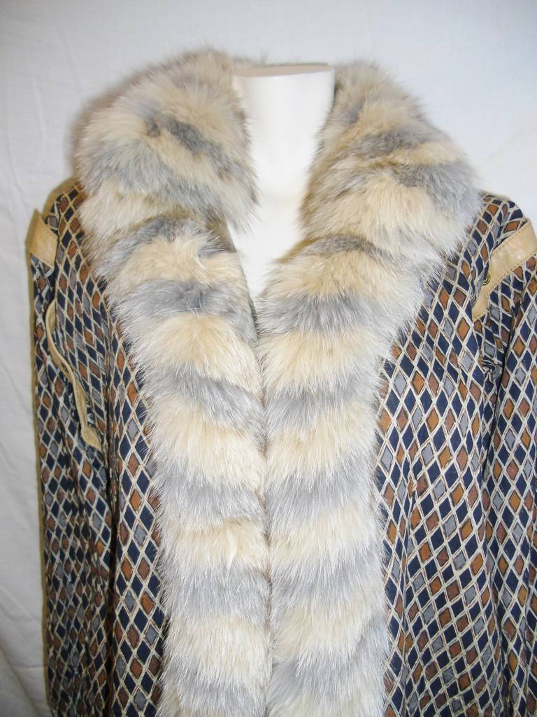 Reversable Grunstein Couture Harlequin Fur coat/vest For Sale 3