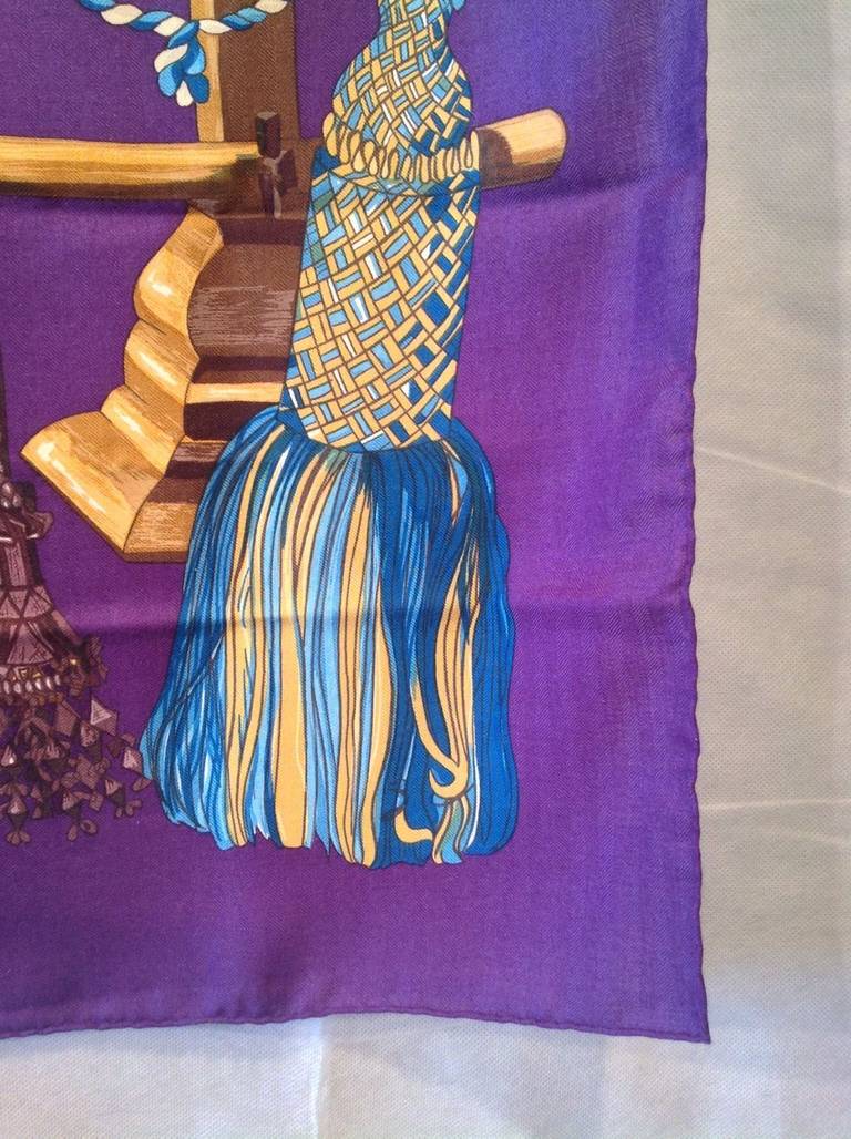 Hermes shawl entitled 'Passementerie' by Francoise Heron. For Sale 2
