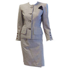 YVES SAINT LAURENT Haute Couture  classic sexy  wool skirt suit