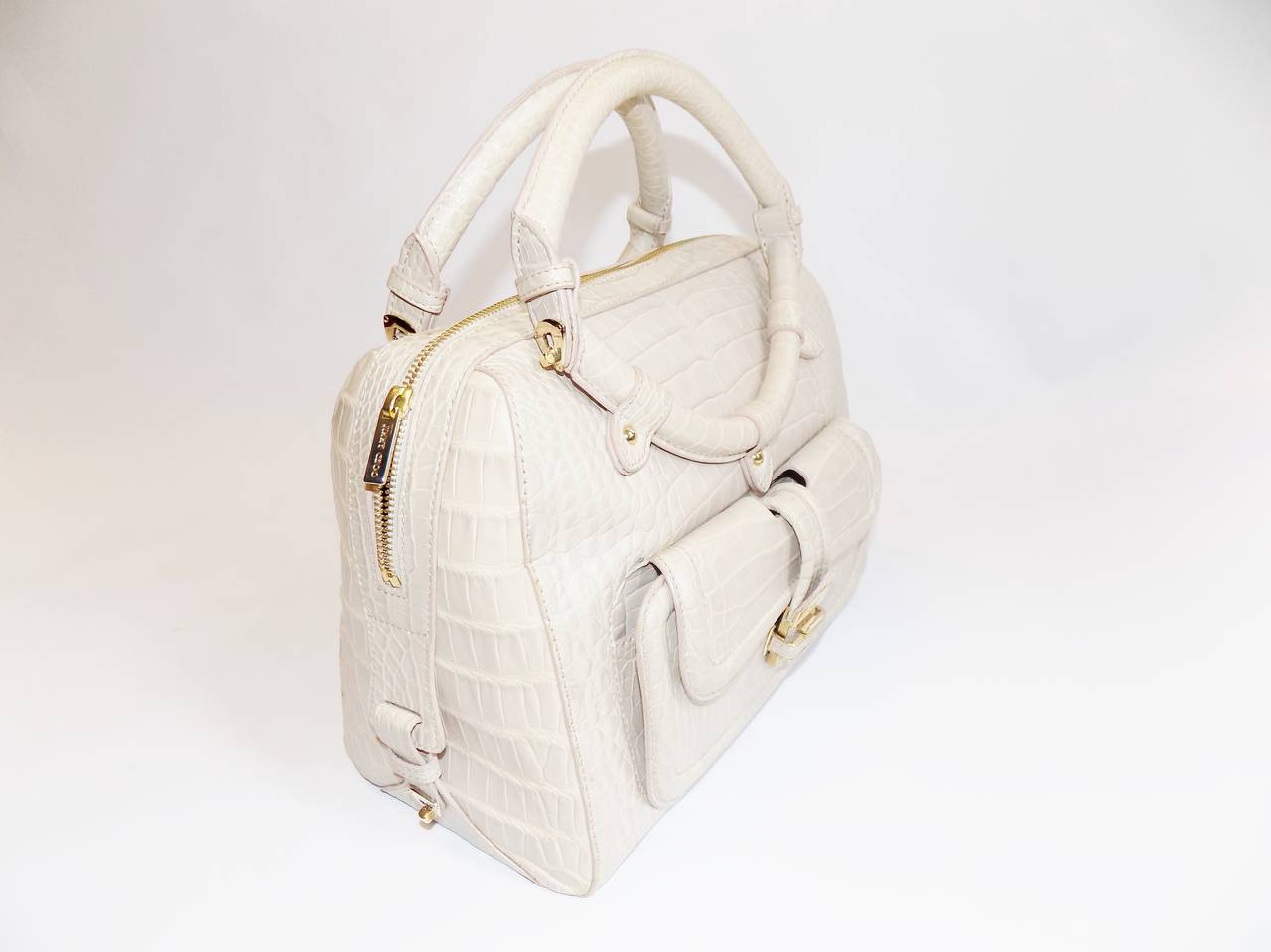 Jimmy Choo Ultimate Alligator Blush color top handle bag purse at