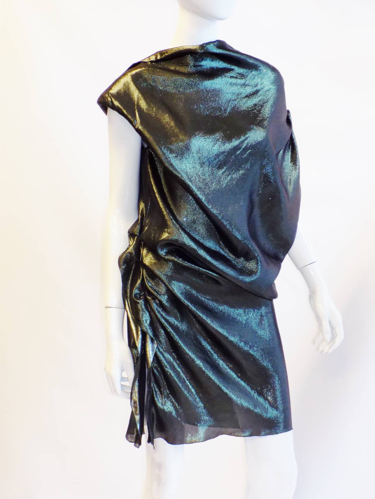 Lanvin  cocktail dress in washed metallic fabric 1