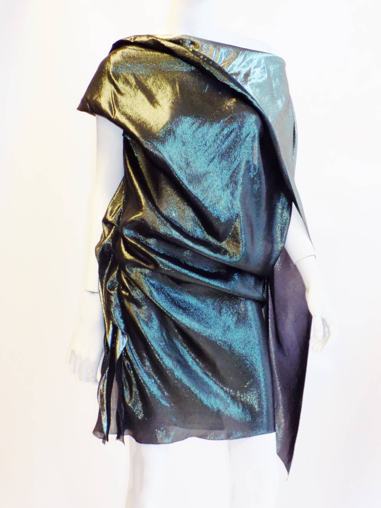 Lanvin  cocktail dress in washed metallic fabric 3