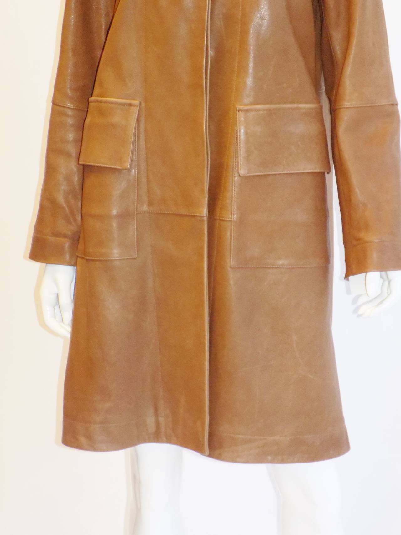 Women's Marni camel lamb  leather coat