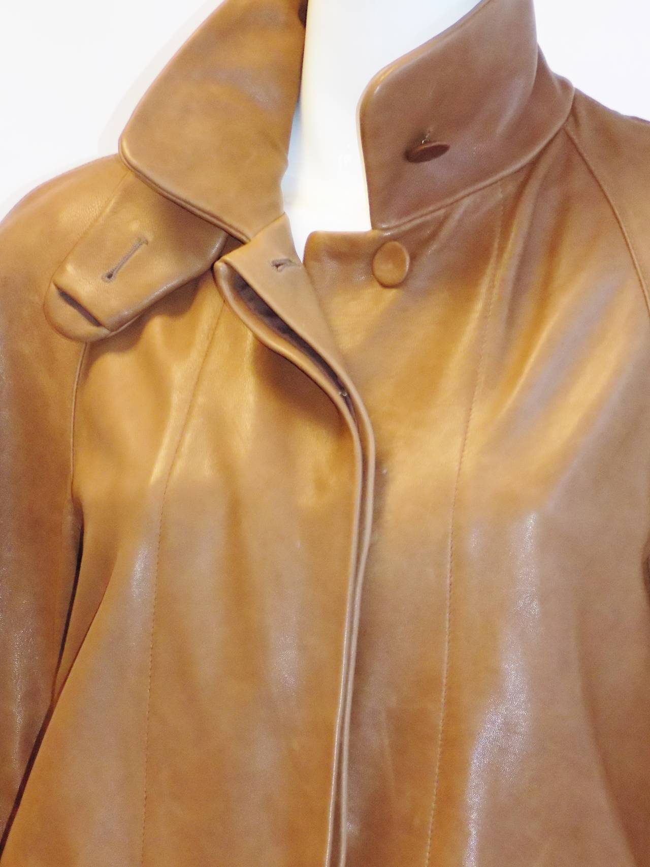 Marni camel lamb  leather coat 1