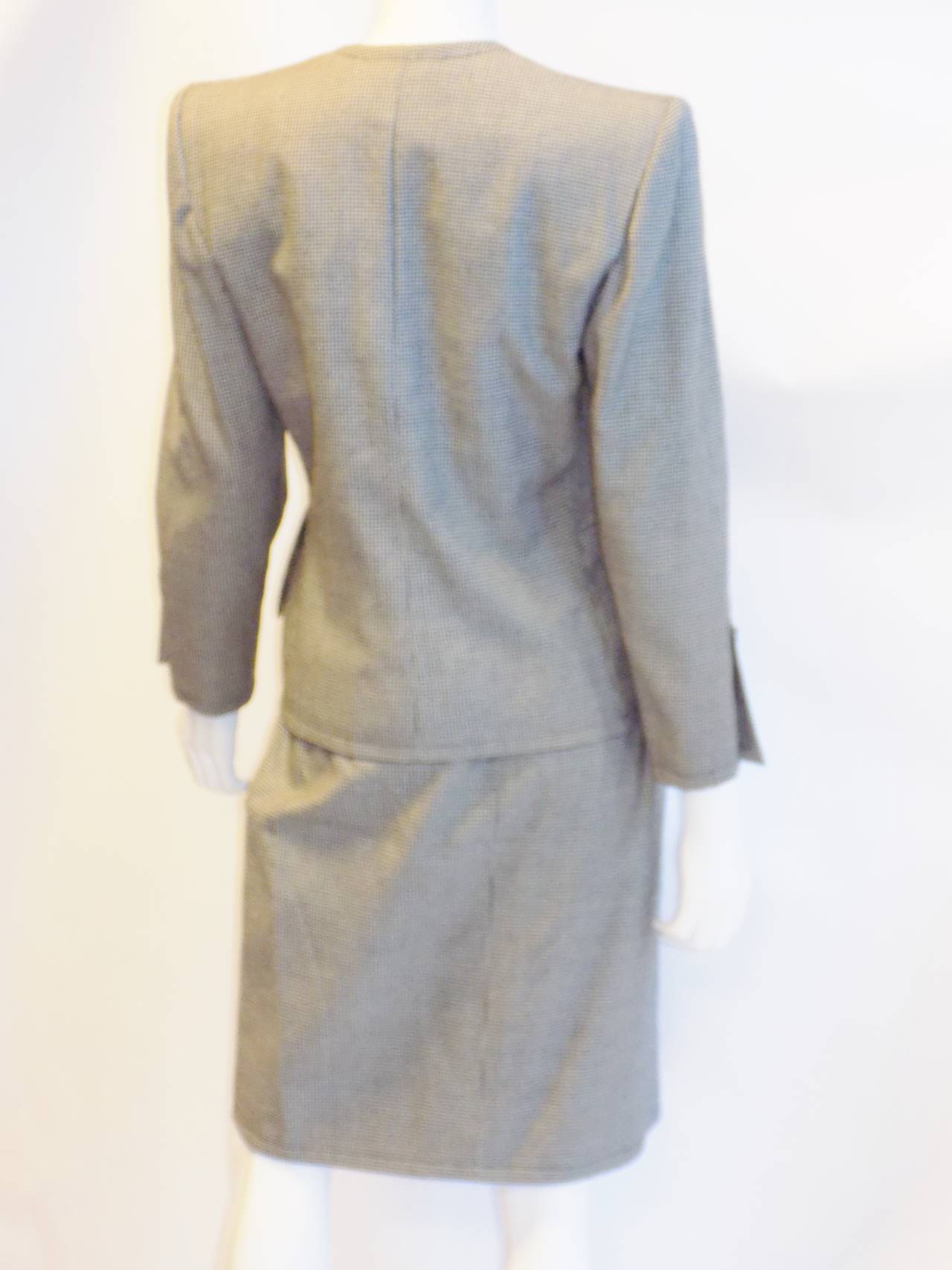 YVES SAINT LAURENT Haute Couture  classic sexy  wool skirt suit 3