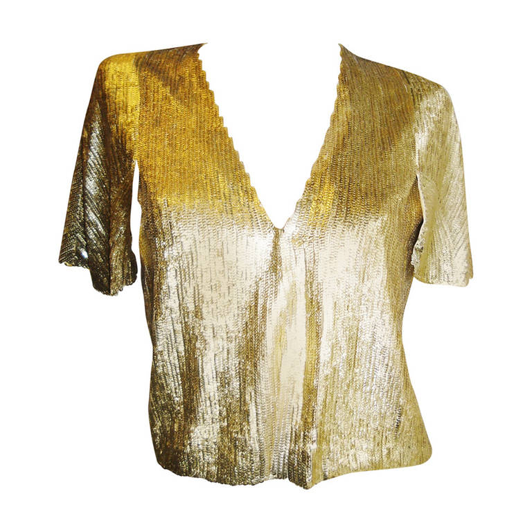 Christian Dior Flapper  Gold sequins bolero jacket Top For Sale