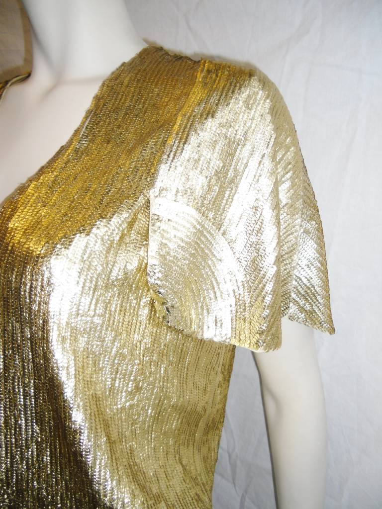 Brown Christian Dior Flapper  Gold sequins bolero jacket Top For Sale