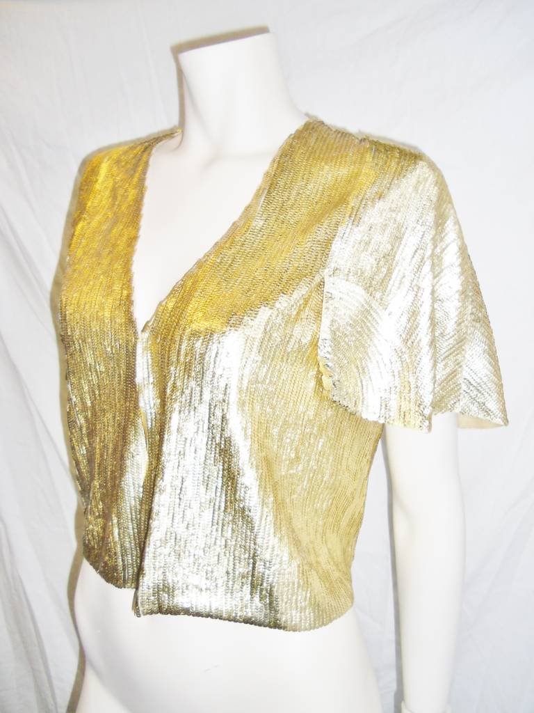 Women's Christian Dior Flapper  Gold sequins bolero jacket Top For Sale