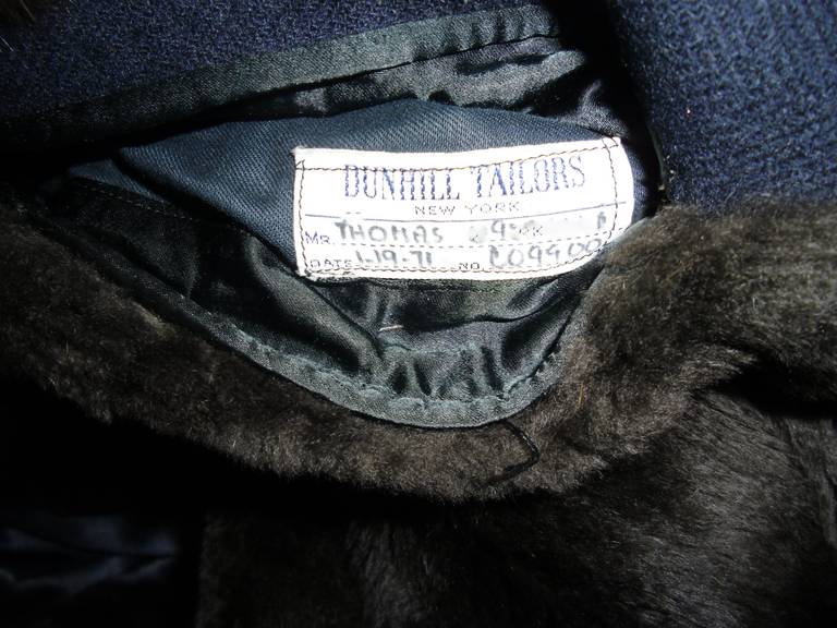 Dunhill Tailors Mens Coat sheared  mink fur lined  Dated 1971 4