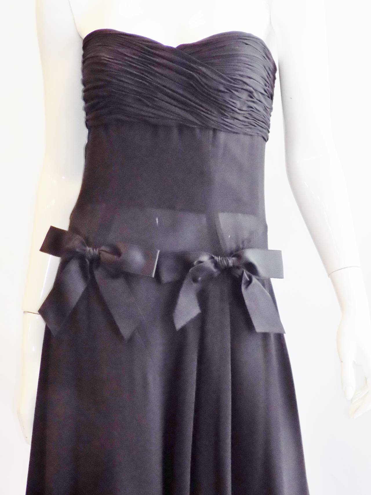 Chanel Elegant Black Evening Silk  dress In Excellent Condition In New York, NY