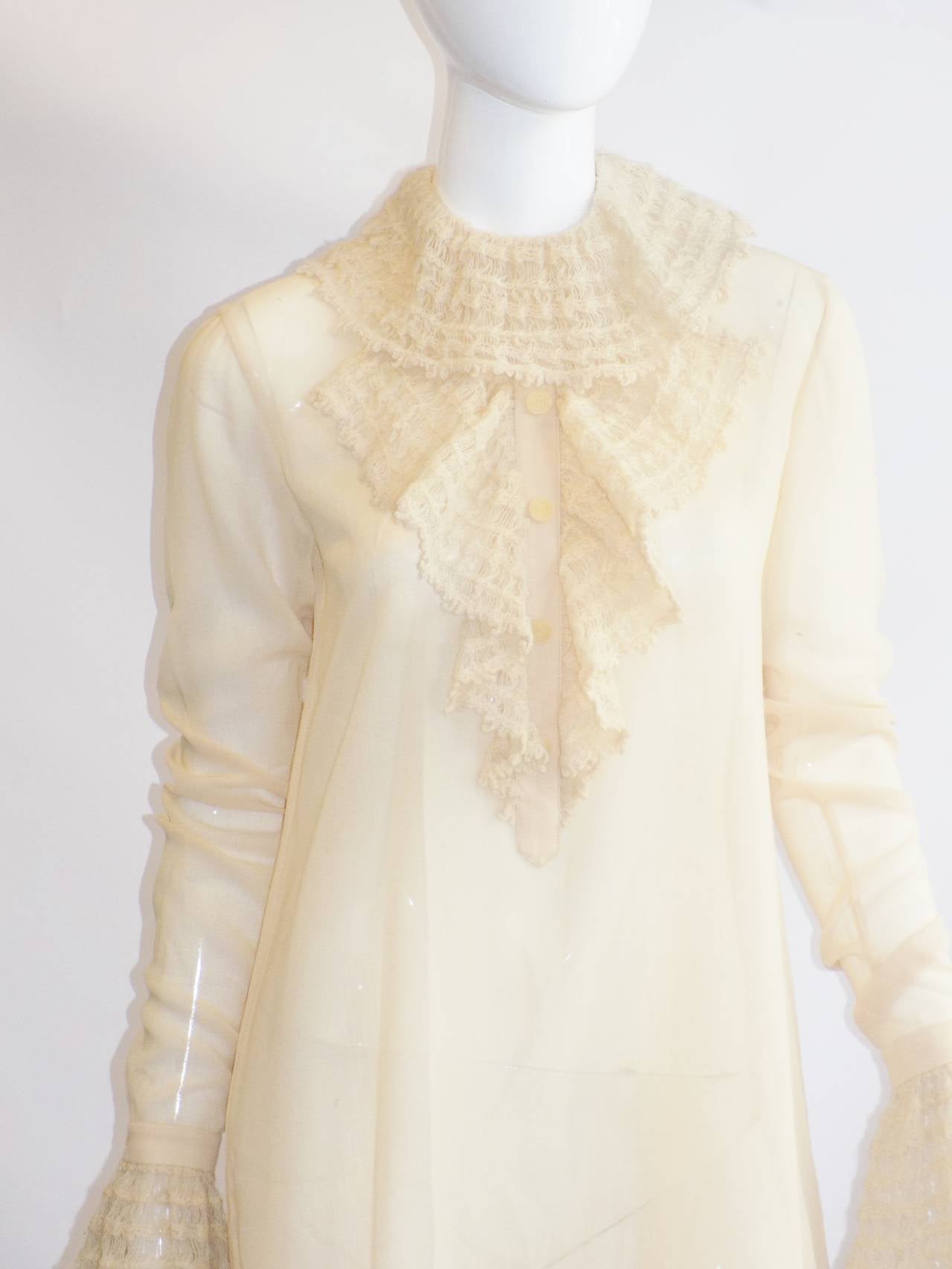 Vintage Chloe by Martine Sitbone 1989 rare wool dress with ruffles at ...