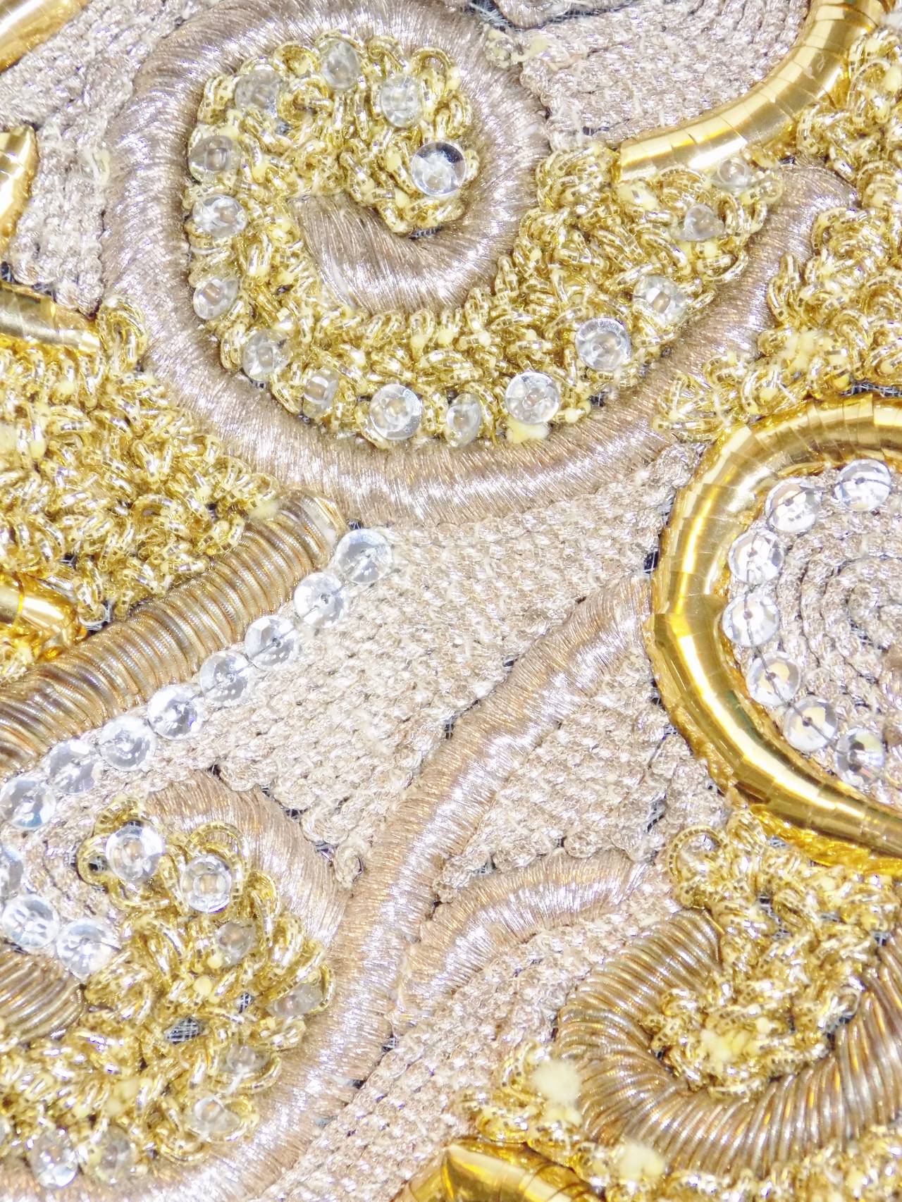 Michael NOVARESE Vintage  velvet  diamond quilt gold embroidery beaded jacket For Sale 2