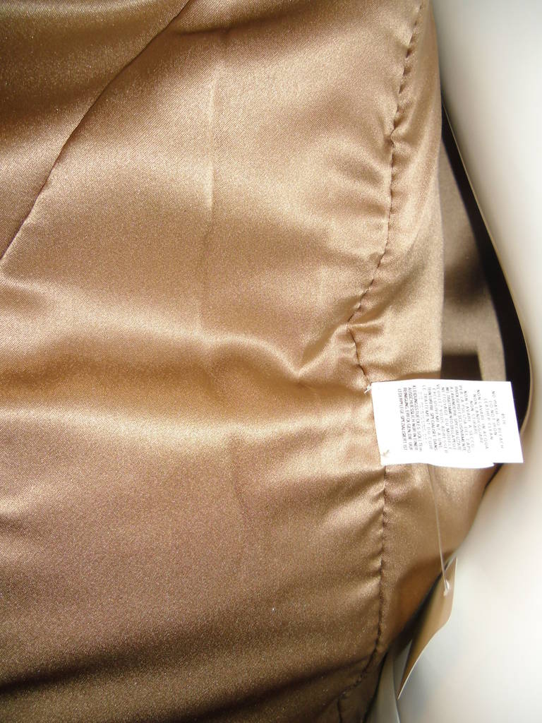 Alberta Ferretti Beige Croc-effect leather Coat Jacket For Sale 3