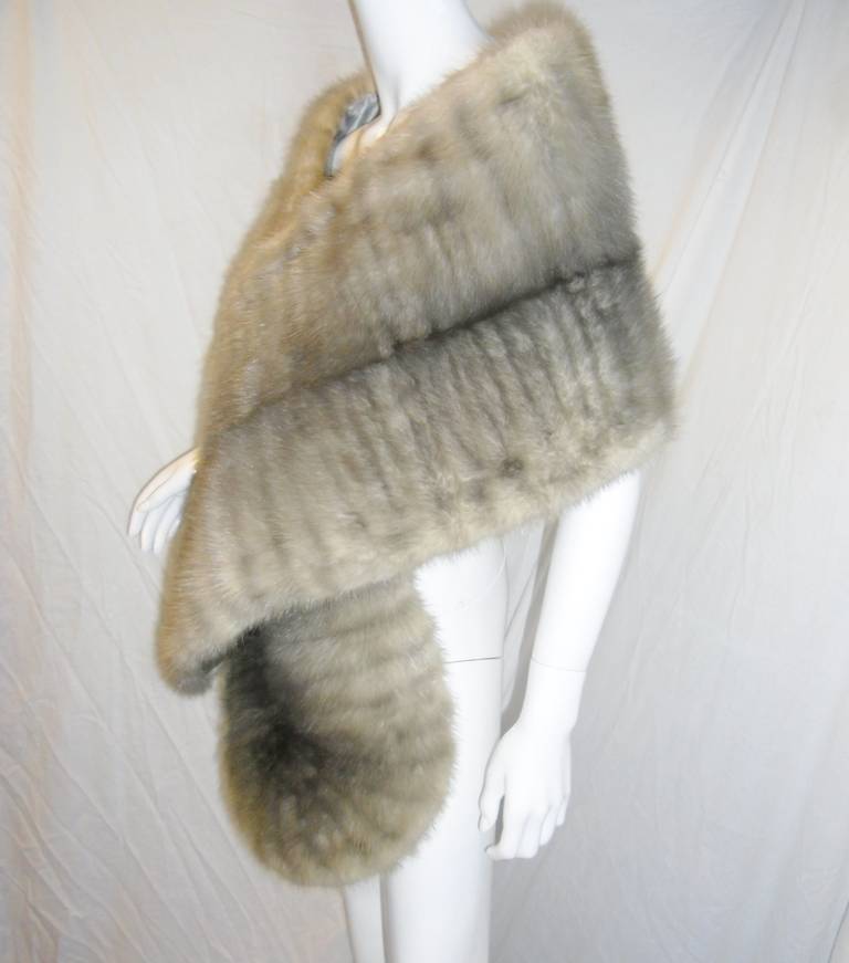 Henry Cowit Silver Mink Vintage oversized Wrap/ Shawl In Excellent Condition In New York, NY