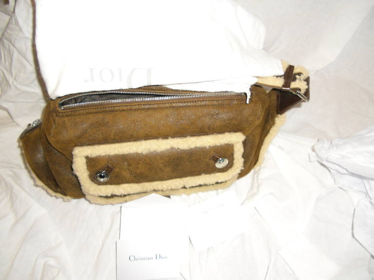 Christian Dior Limited Edition Shearling Flight East West Handbag 1