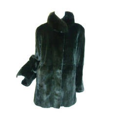 Forest Green Reversable Sheered Mink Jacket Coat