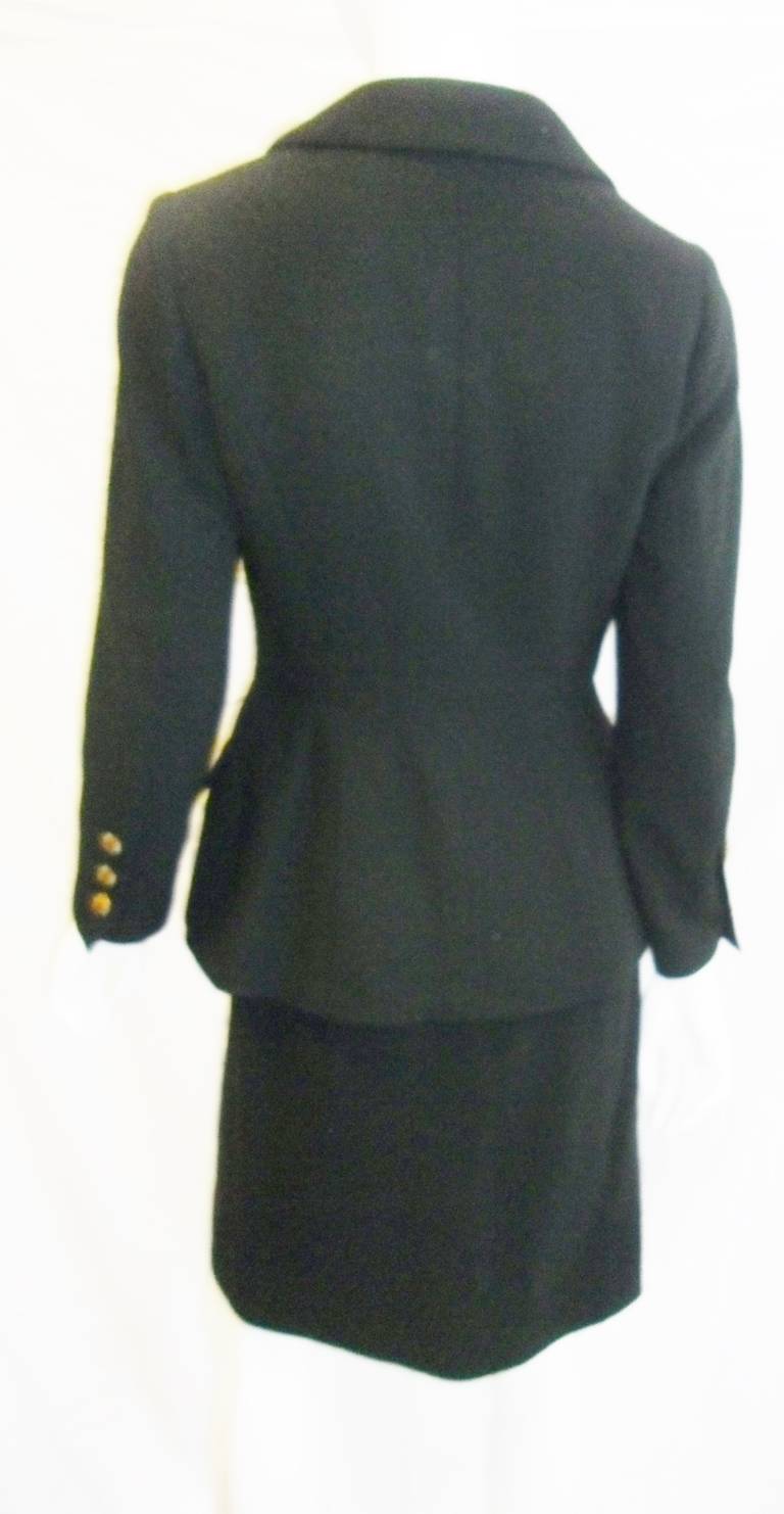 Women's Chanel black skirt  suit  w gripoix buttons Coll 96 A