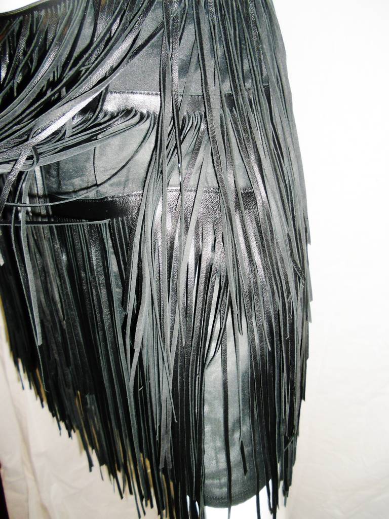 Women's Fabulous leather  fringed skirt by  Jean Claude Jitoris