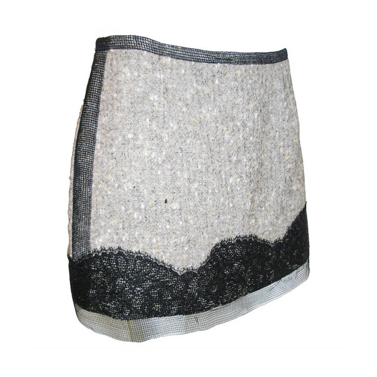 Rochas tweed and sequin lace  mini skirt For Sale