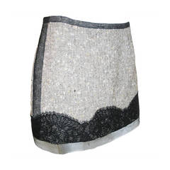 Rochas tweed and sequin lace mini skirt 6