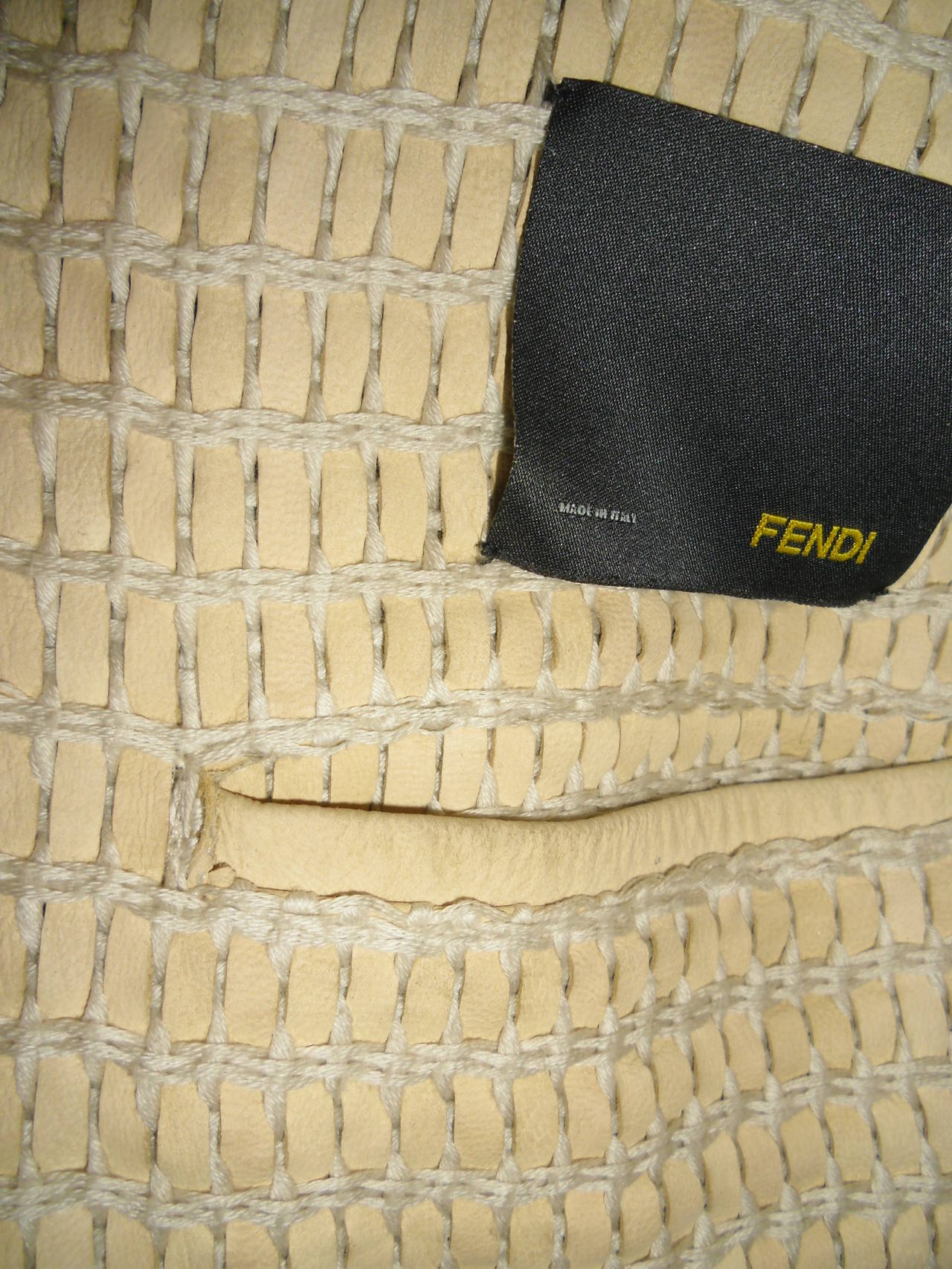 Fendi Catwalk hand woven suede leather trench coat For Sale 5