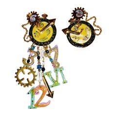 1988 Lunch at the Ritz Rare "New Years Eve Midnight" Earrings Vintage 1988 Lunch at the Ritz Rare "New Years Eve Midnight" Earrings