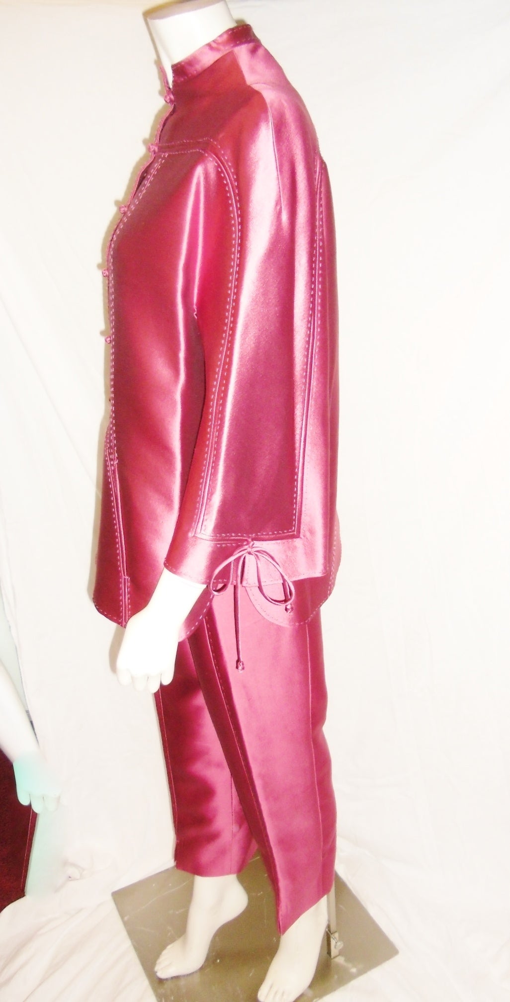 Pink Chado Ralph Rucci new Stunning evening pant suit sz 10 For Sale