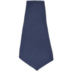 Hermès Tie Faconnée H, "Marine" color 100% silk