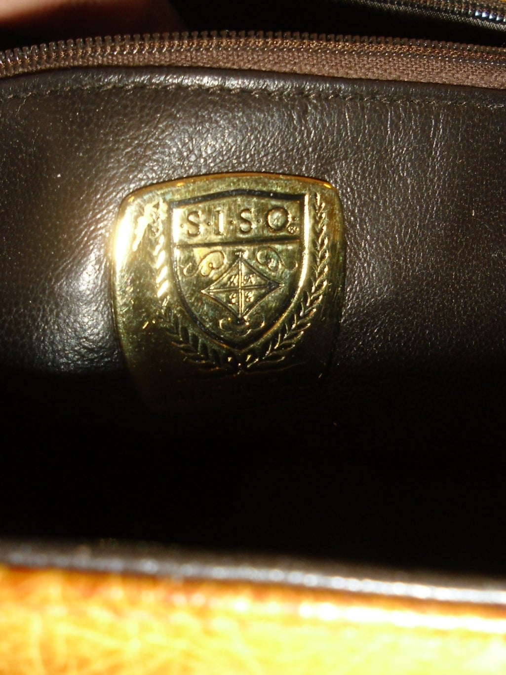 SISO Italy Genuine Ostrich Leather Kelly Handbag Purse Bag Top