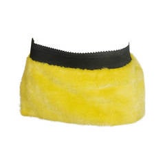 Tres Chic! Dolce & Gabbana Sunshine Yellow Mink Fur mini wrap skirt