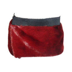 Dolce & Gabbana burgundy red Mink Fur mini  wrap skirt