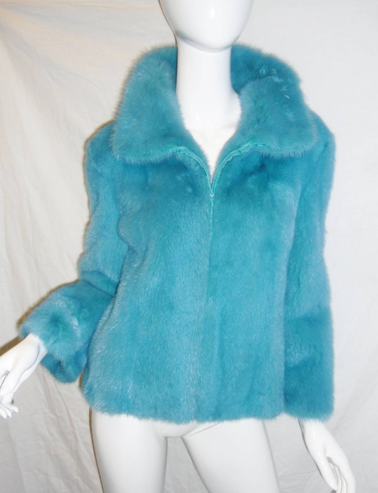 Dolce & Gabbana Turquise blue  mink jacket , skirt  plus Bag 2