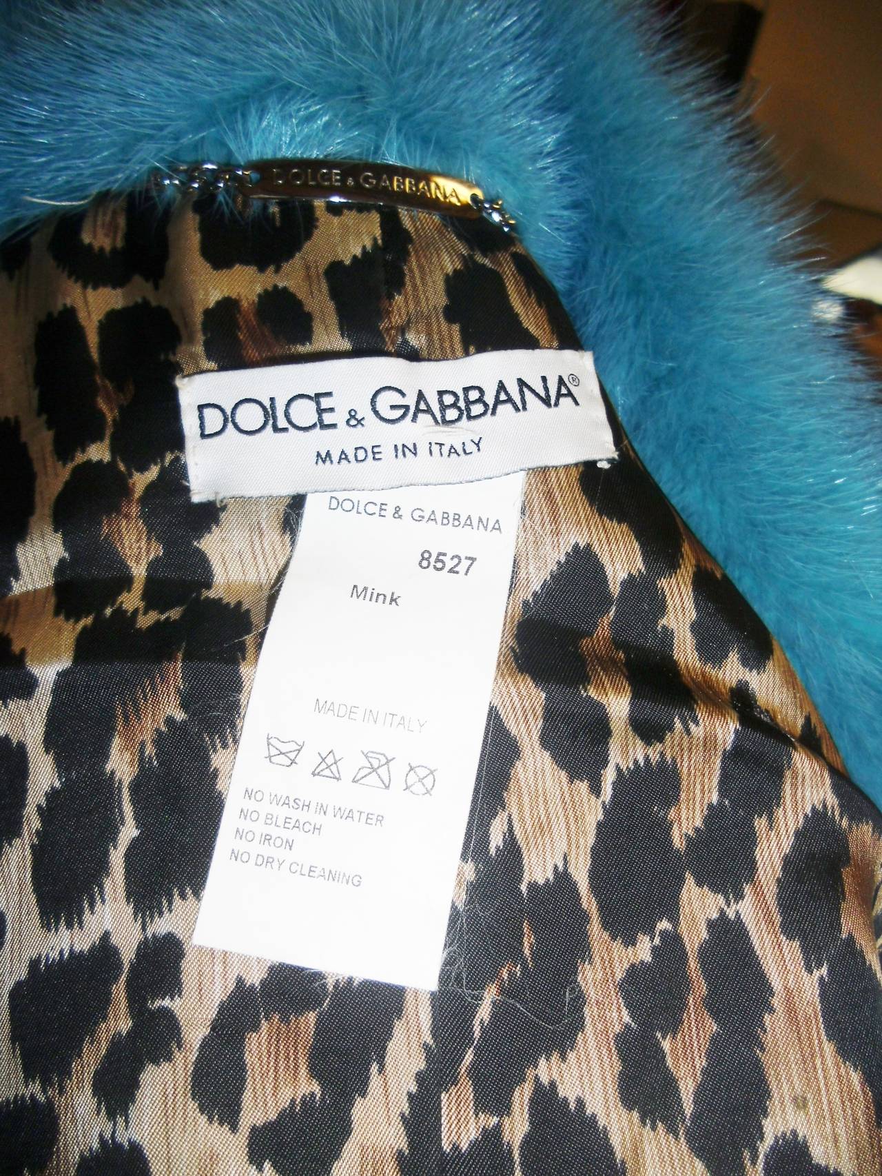 Dolce & Gabbana Turquise blue  mink jacket , skirt  plus Bag In Excellent Condition In New York, NY